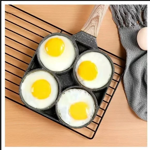 None stick egg frying pan, 4 Hole frying pan - Picture 2 of 5